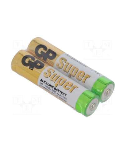 PILA ALCALINA 1,5V AAA LR 03 ( 8081006 ) GP SUPER  PACK/2 UDS