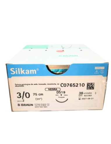 SILKAM BLACK 3/0 (2) 75CM DS19 DDP ( C0765210 ) No Absorbible C/36 UDS