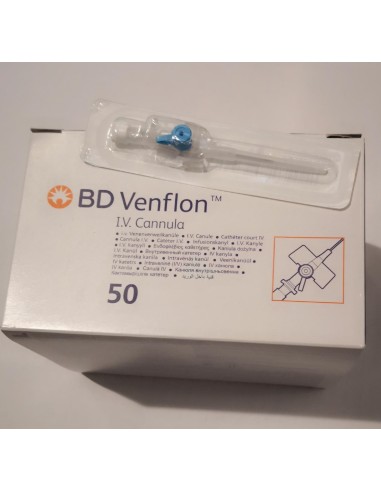 Cateter iv perif con válvula con aleta 22G (0,8x25) Ref: 391451 venflon Caja 50 Uds
