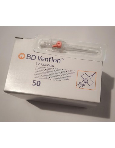Cateter IV perif con válvula y aleta 20g (1,0x32mm) Ref: 391452 venflon Caja: 50 Uds.