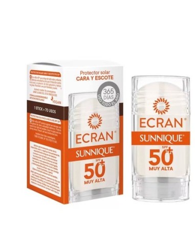 ECRAN SUNNIQUE PROTECTOR SOLAR BARRA STICK CARA/ESCOTE SPF50 50ML