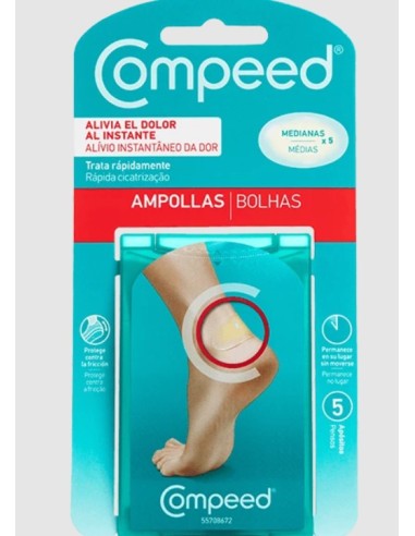 Compeed apósitos hidrocoloide talones  Talla M Caja: 5 uds.