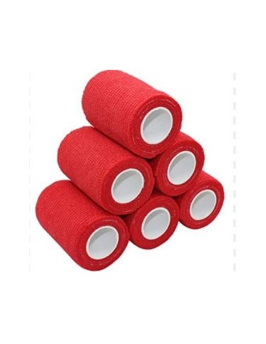 VENDA COHESIVA DE ALTA CALIDAD 7,5CM X 4,6M C/ROJO (CO-FLEX)