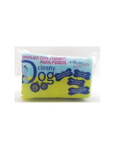 ESPONJA DE FIBRA CLEANY DOG 30X40CM CON CHAMPU CON EXTRACTO DE AVENA PQ/10 UDS